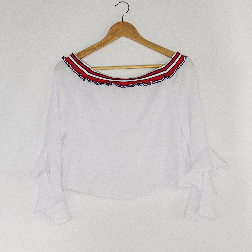 White off shoulder long sleeve